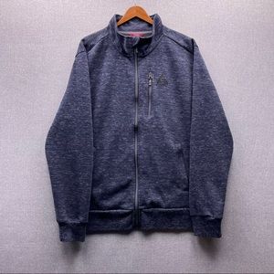 Gerry Heather Navy Blue Speckled Full Zip Collared Pocketed Sweater Jacket XL